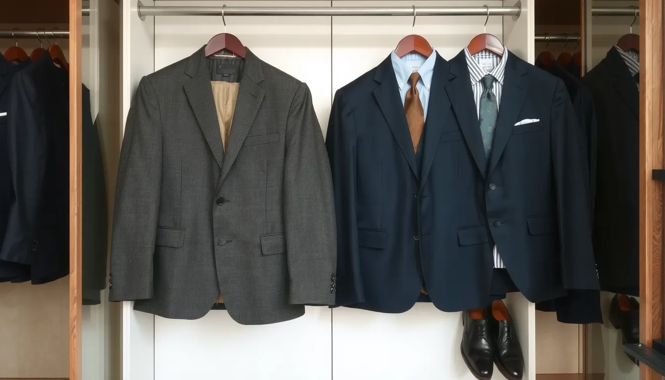 costume gris ou bleu